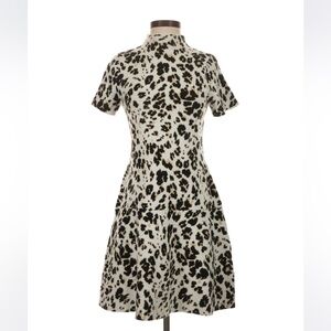 Scoop NYC Black and Cream Animal Print Mini Dress XS